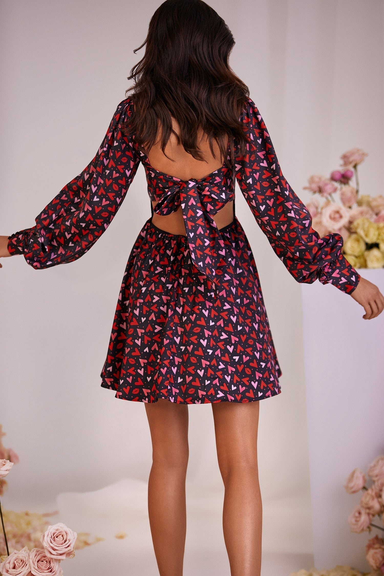 LOVE MADE LOVE FLORAL CHIFFON TULLE DRESS