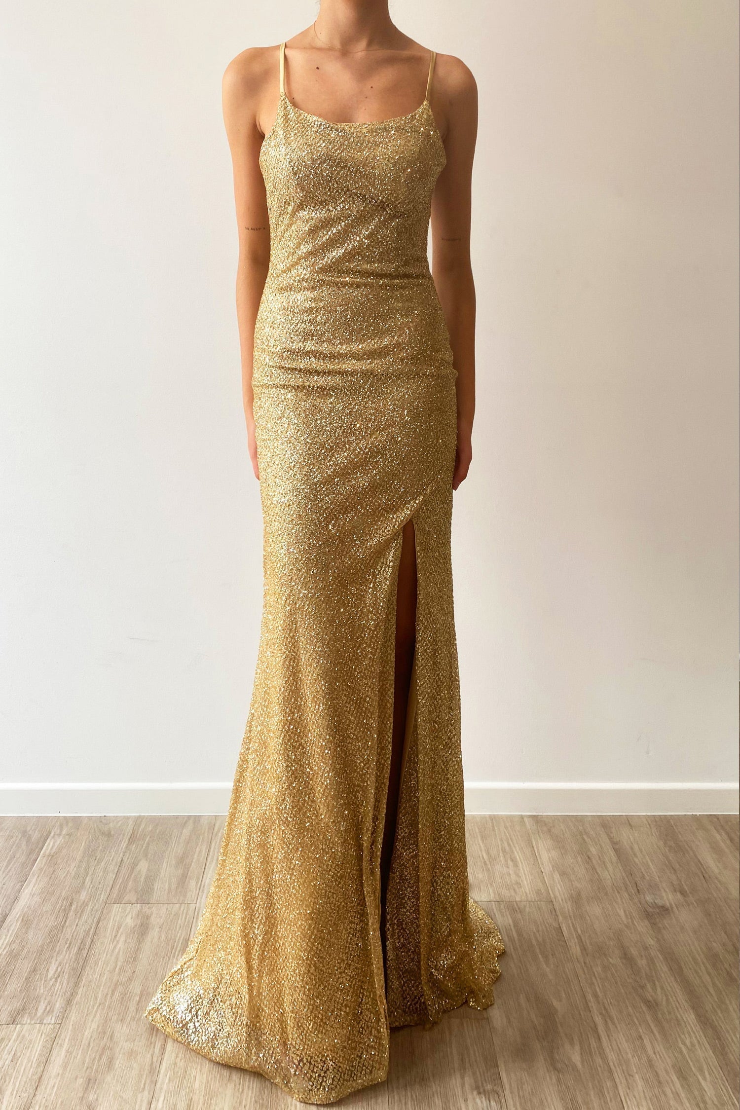 Maurita Gold Sequin Mermaid Gown, Afterpay, Zip Pay