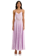 Flavia Lilac Lace Maxi Dress