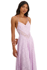 Flavia Lilac Lace Maxi Dress