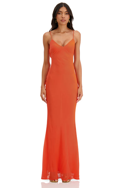 Margherita Orange Chiffon Dress