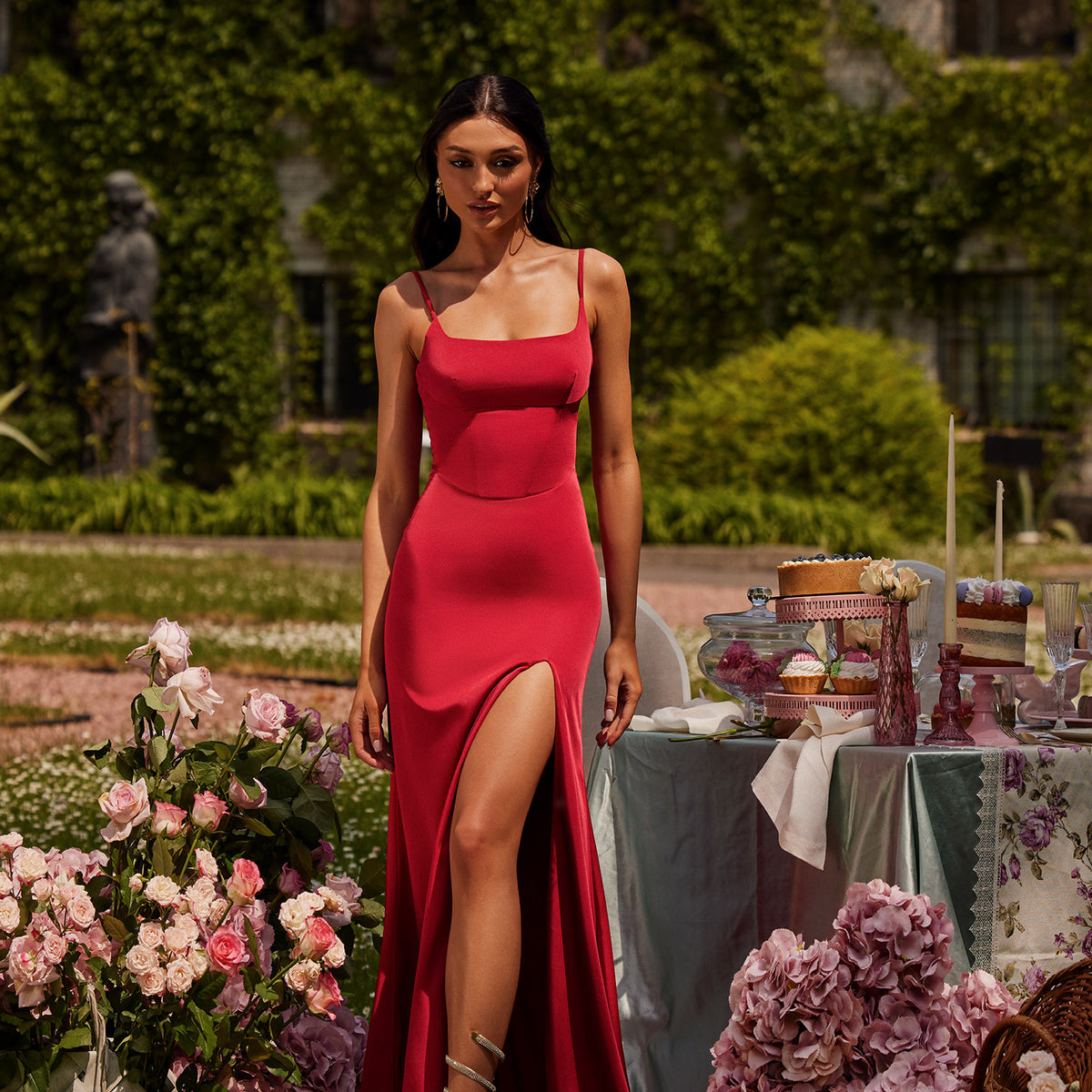 Kimberly Red Satin Gown | Afterpay | Klarna | Zip Pay