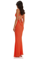 Margherita Orange Chiffon Dress