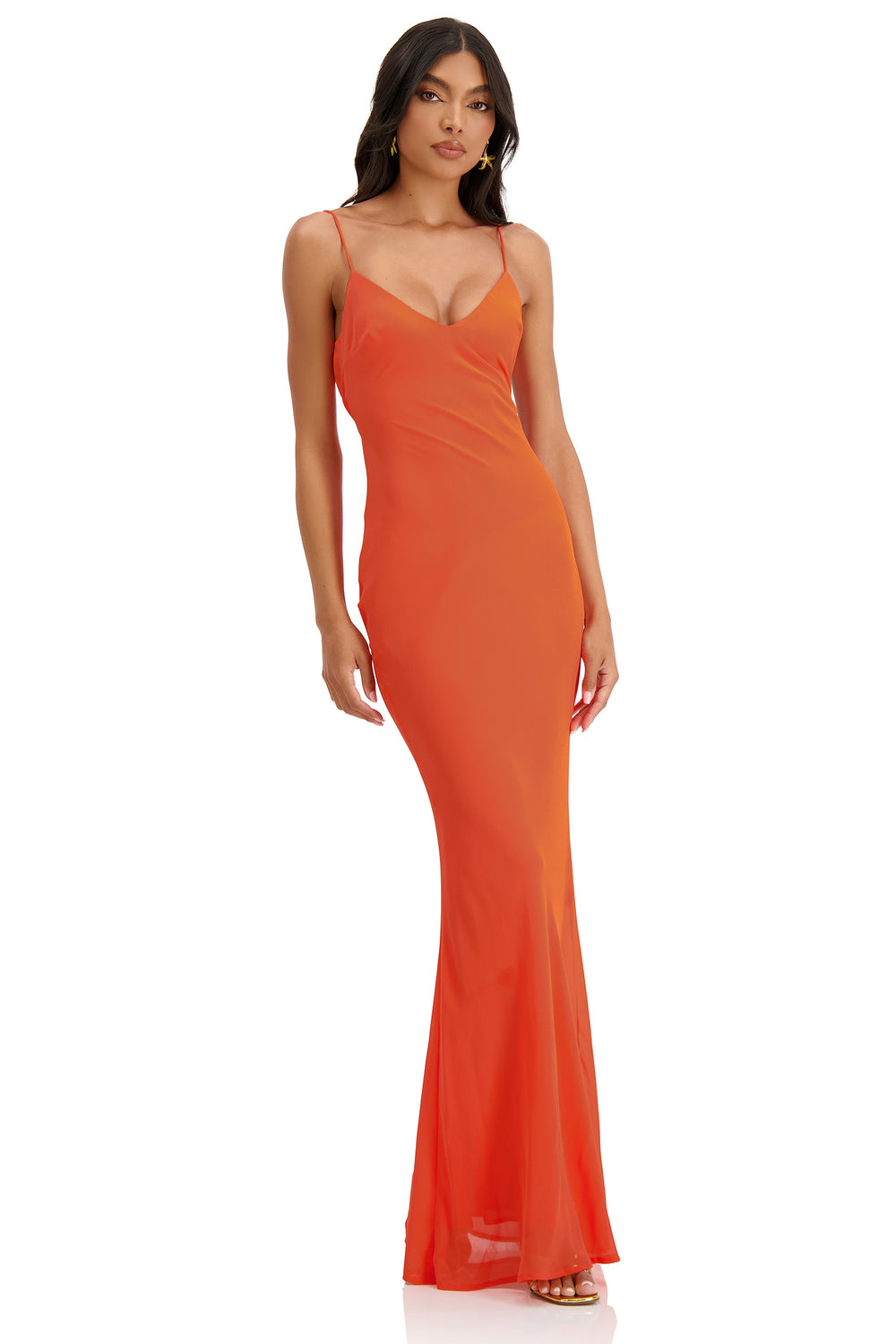 Margherita Orange Chiffon Dress