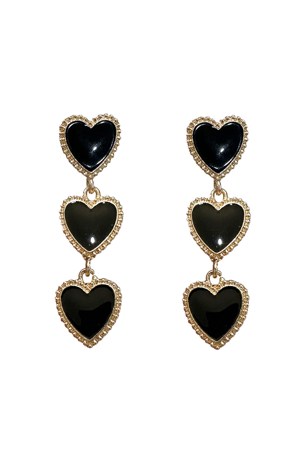 Shirley Black Heart Earrings