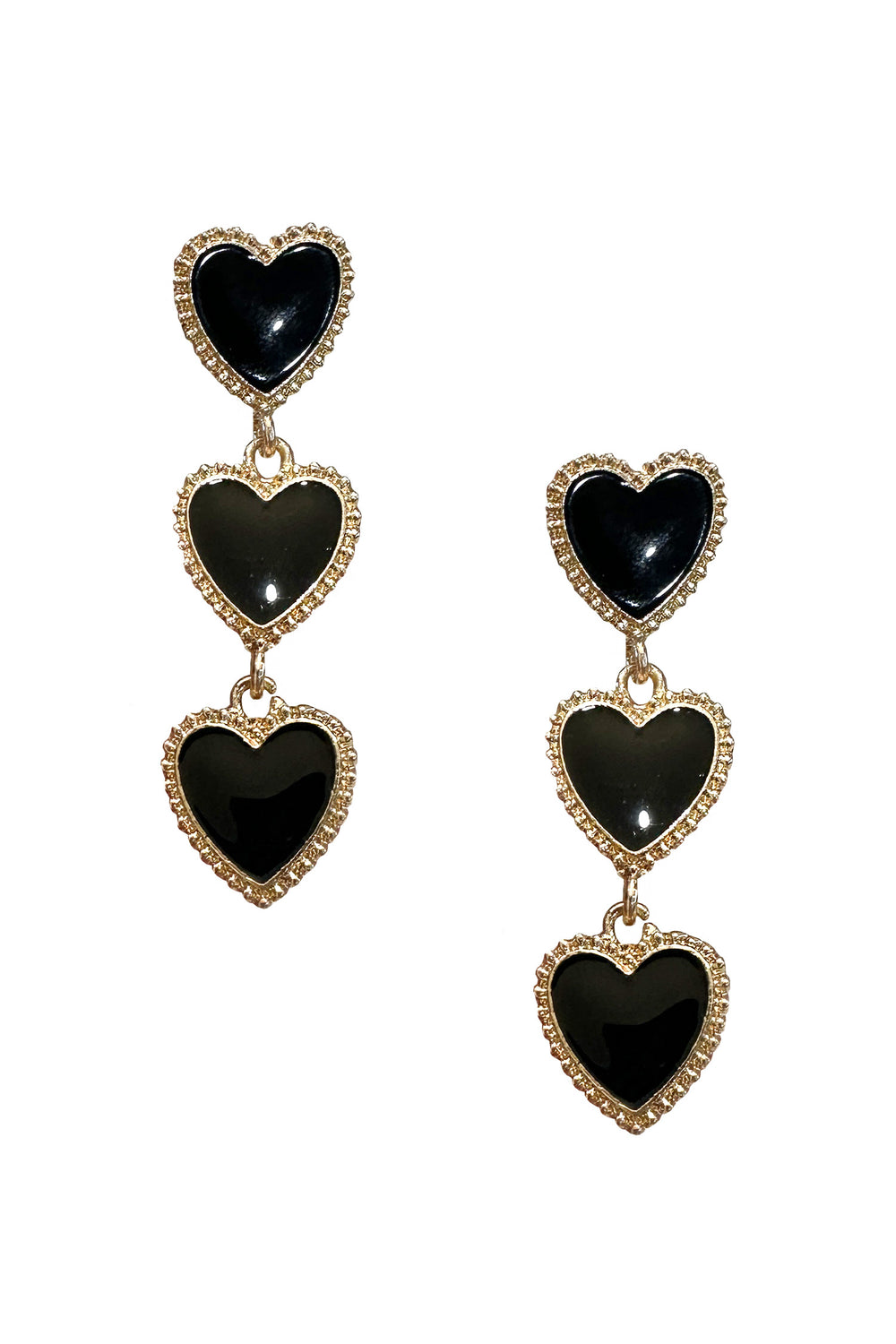 Shirley Black Heart Earrings