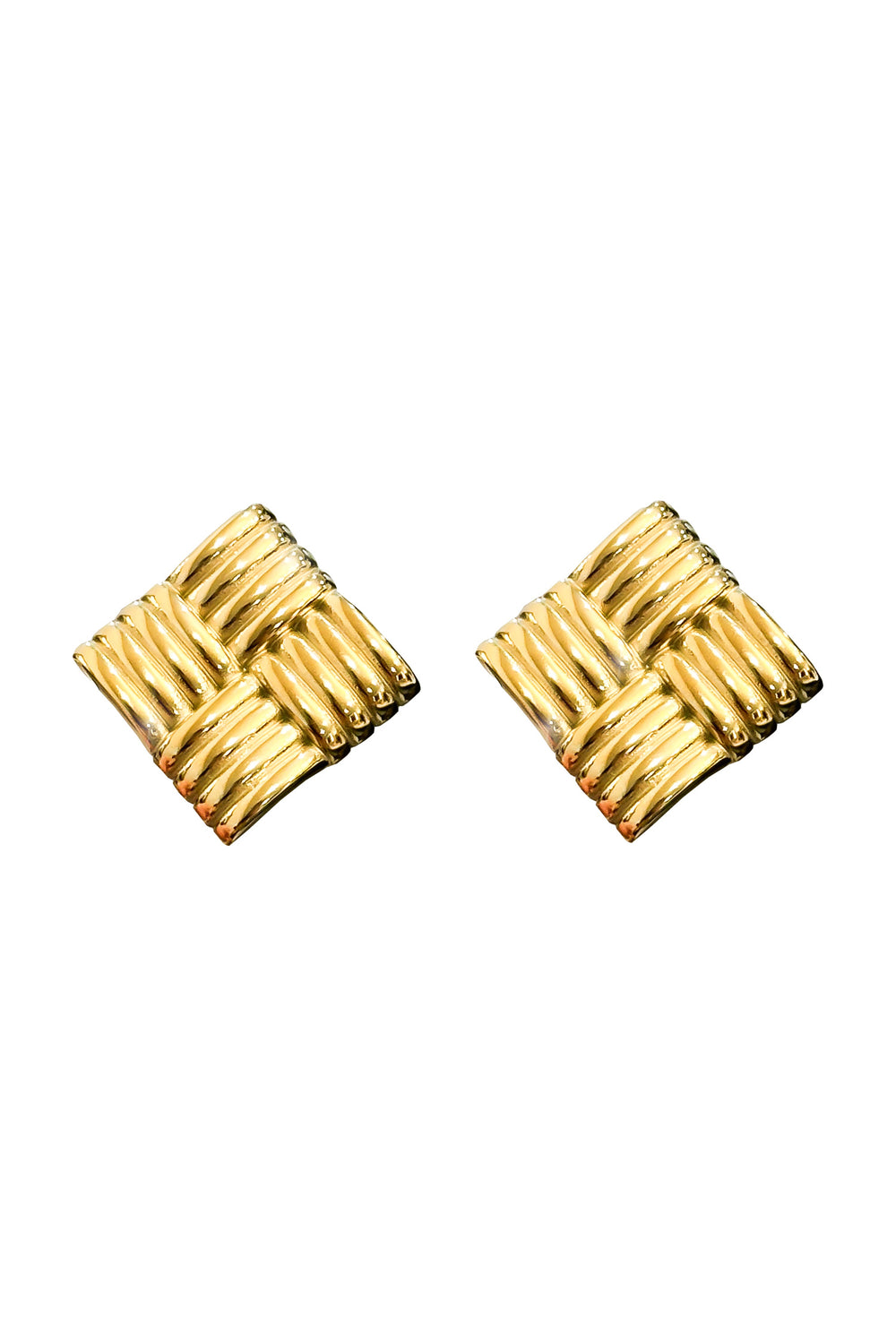 Elinor Gold Square Earrings