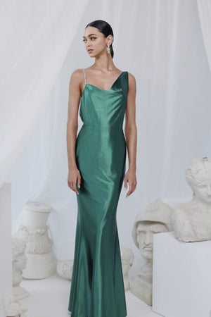 Olimpia Emerald Satin Gown | Afterpay | Laybuy | Klarna | Zip Pay