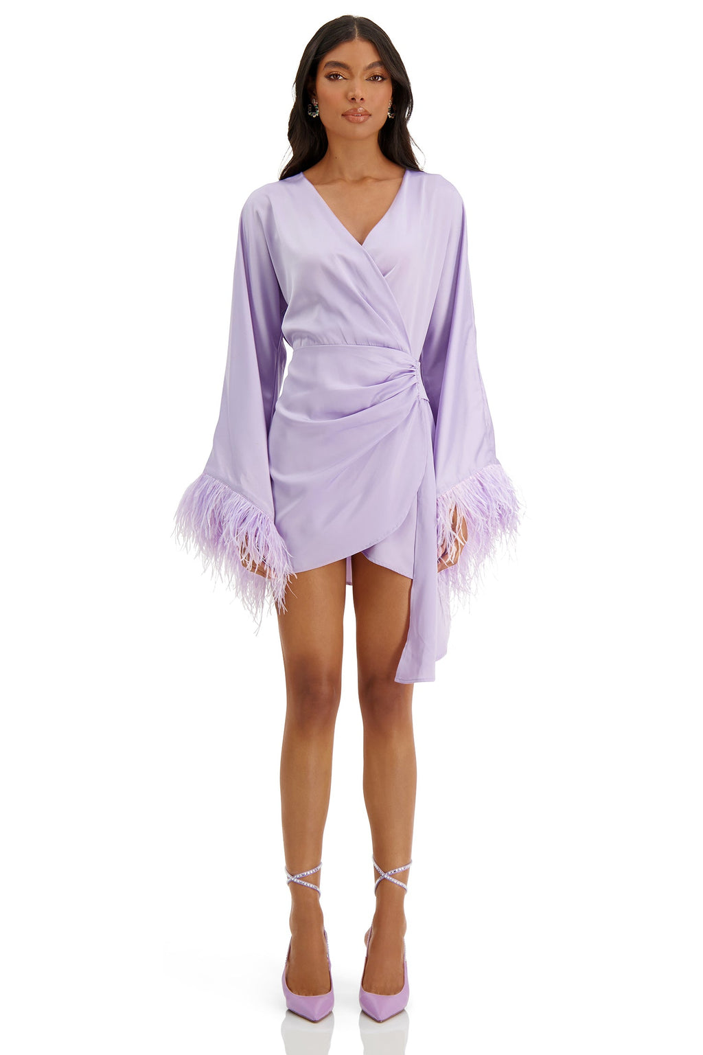 Marca Lilac Satin Mini Dress