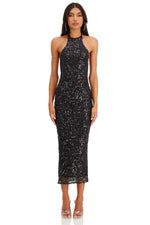 Cathalina Black Sequins Party Dress 