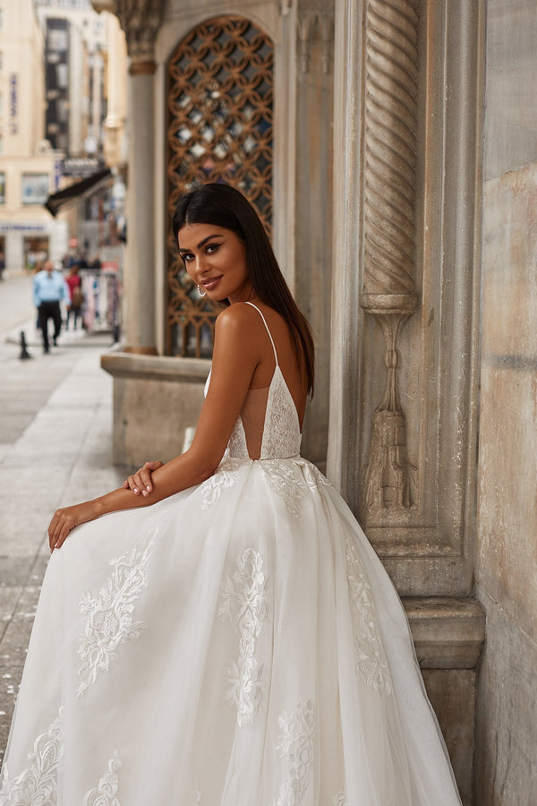 Ela Lace Bridal Gown with Lace Back | Afterpay | Zip Pay | Sezzle