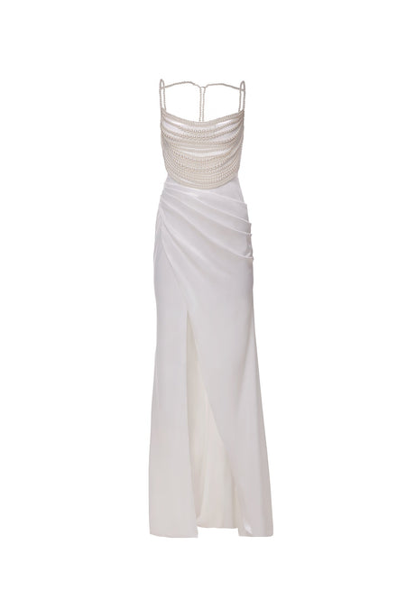 Elizabeth White Satin Gown | Afterpay | Laybuy | Klarna | Zip Pay