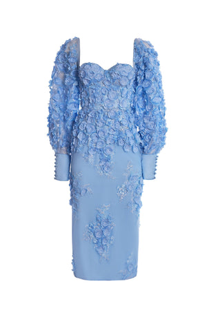 Ginvra Blue 3D Floral Dress | Afterpay | Laybuy | Klarna | Zip Pay