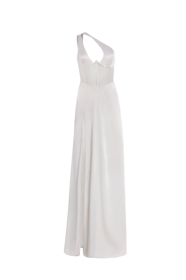 Maliha - White Satin Gown | Afterpay | Laybuy | Klarna | Zip Pay