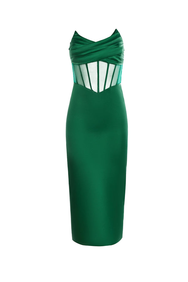 Giovanna Strapless Emerald Dress | Afterpay | Zip Pay | Sezzle