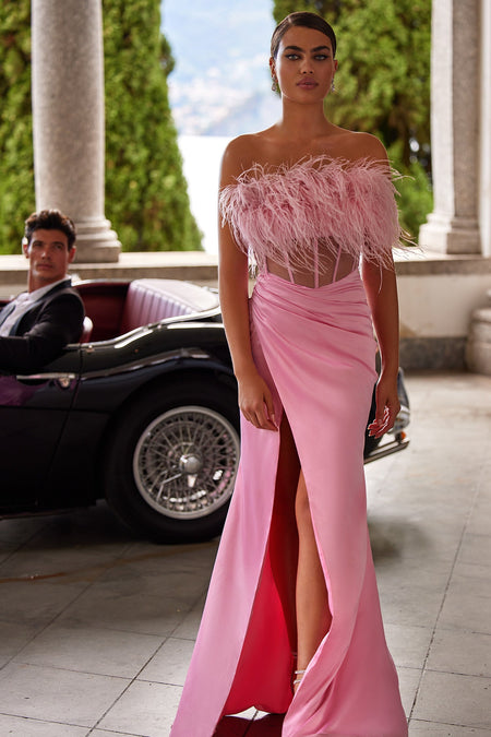 Feodora Pink Satin Gown | Afterpay | Laybuy | Klarna | Zip Pay