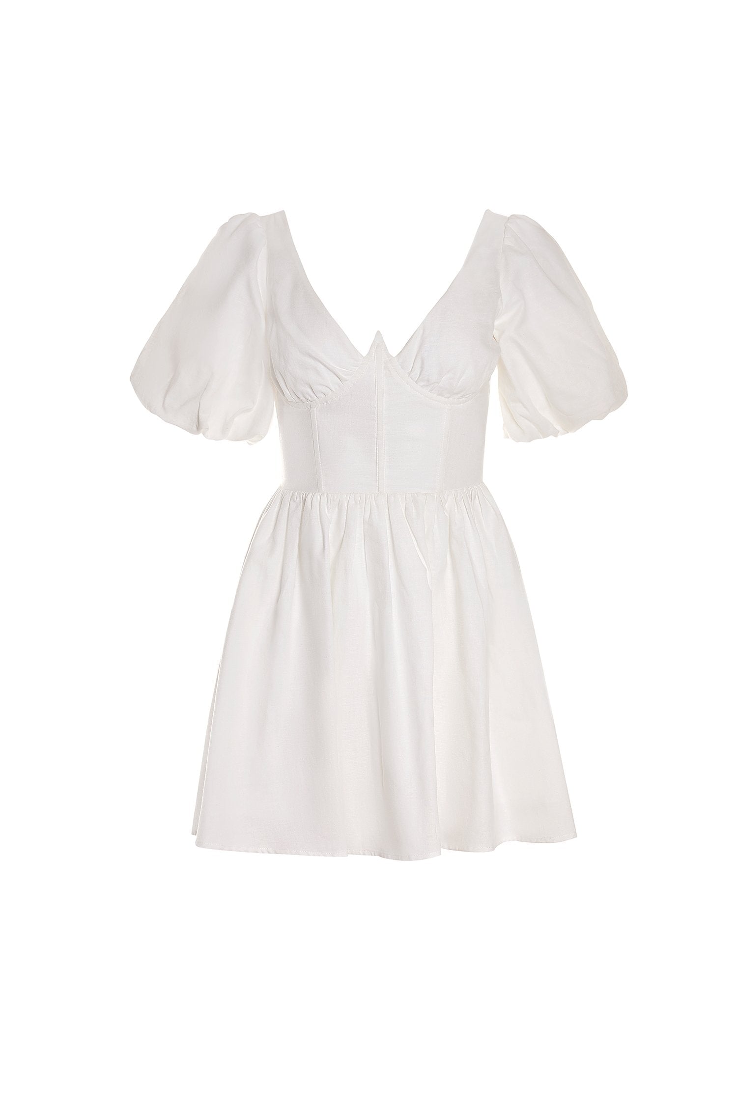 Adah White Mini Linen Dress | Afterpay | Klarna | Zip Pay