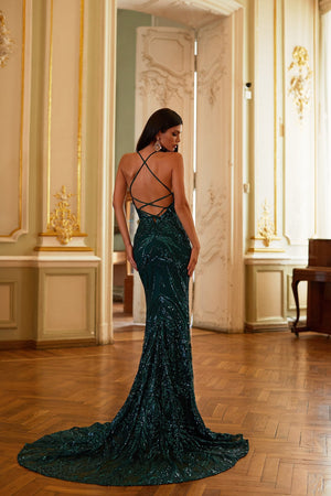 Ciara Emerald Sequin Gown | Afterpay | Laybuy | Klarna | Zip Pay