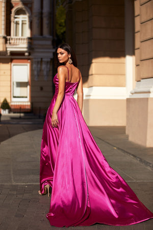 Ruru Fuchsia Satin Gown | Afterpay | Zip Pay | Sezzle | Lay Buy