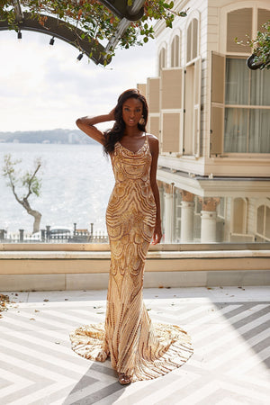 Gold dress outlet gown