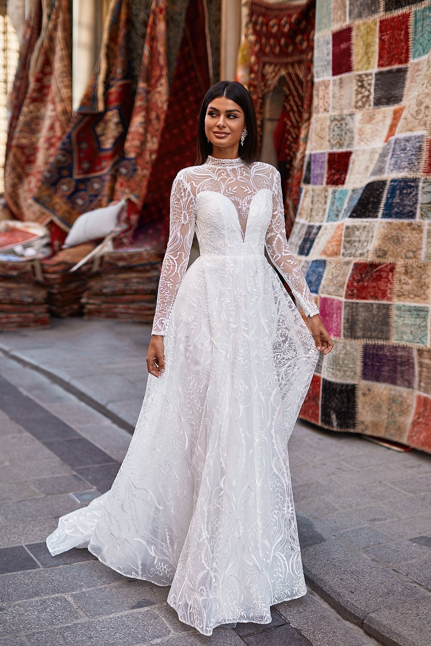 Caria Sheer Long Sleeve Bridal Gown | Afterpay | Laybuy | Klarna